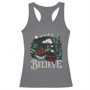 Polar Express Racerback Tank Top Christmas Believe TS10 Charcoal Print Your Wear