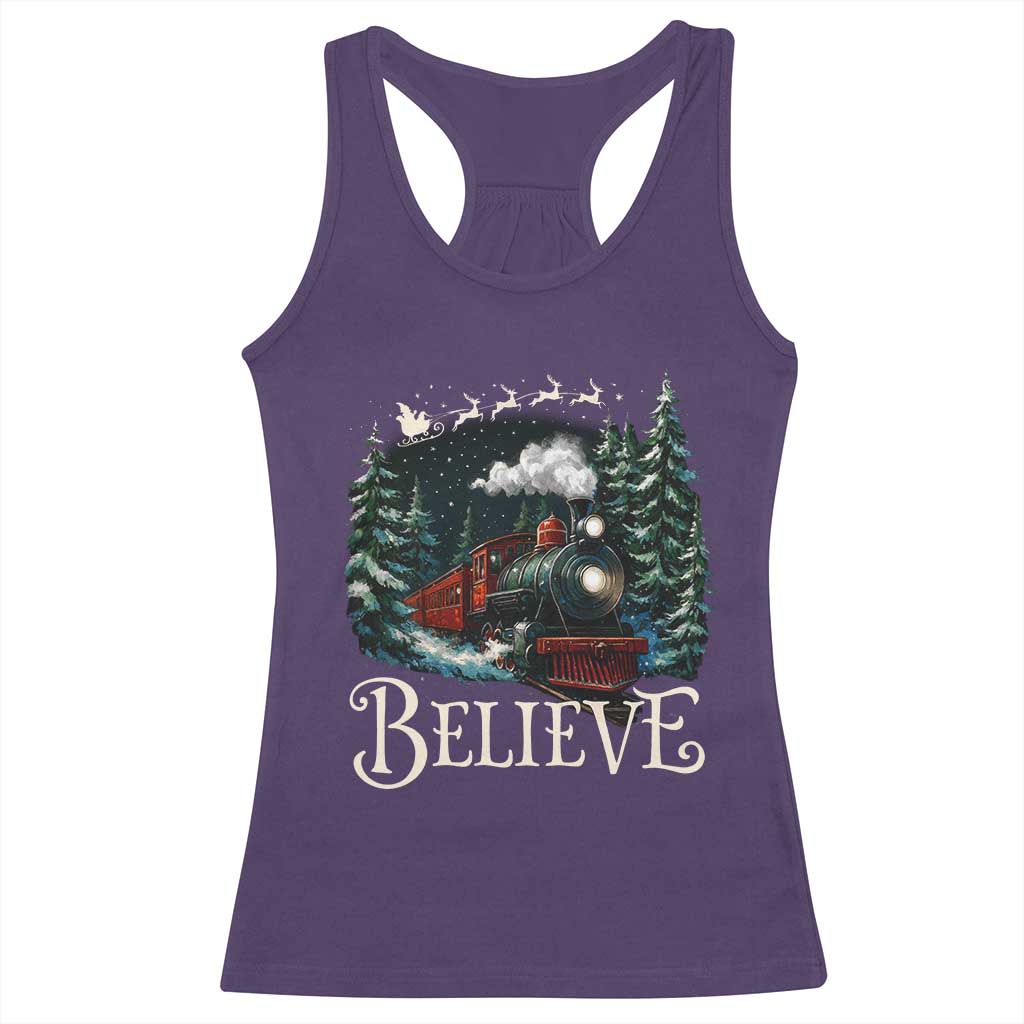 Polar Express Racerback Tank Top Christmas Believe TS10 Purple Print Your Wear