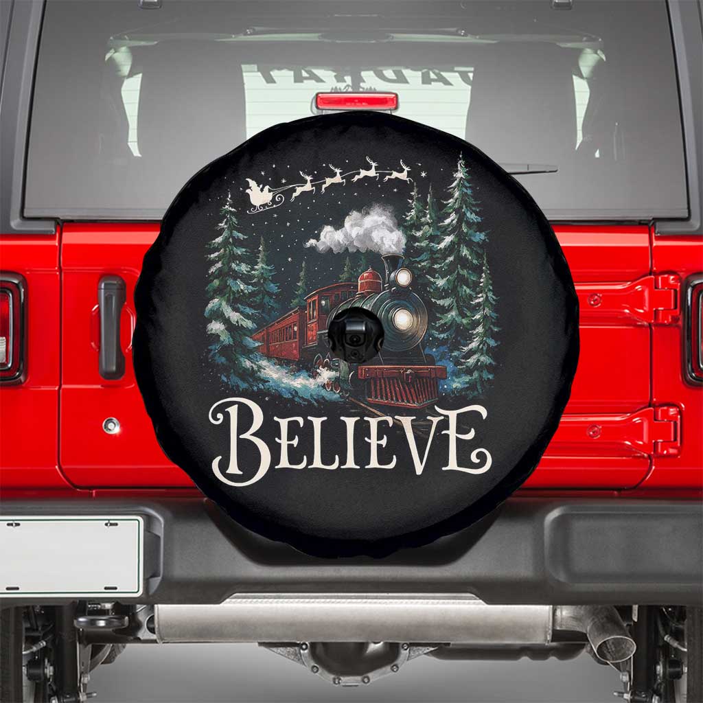 Polar Express Spare Tire Cover Christmas Believe TS10 Black Print Your Wear