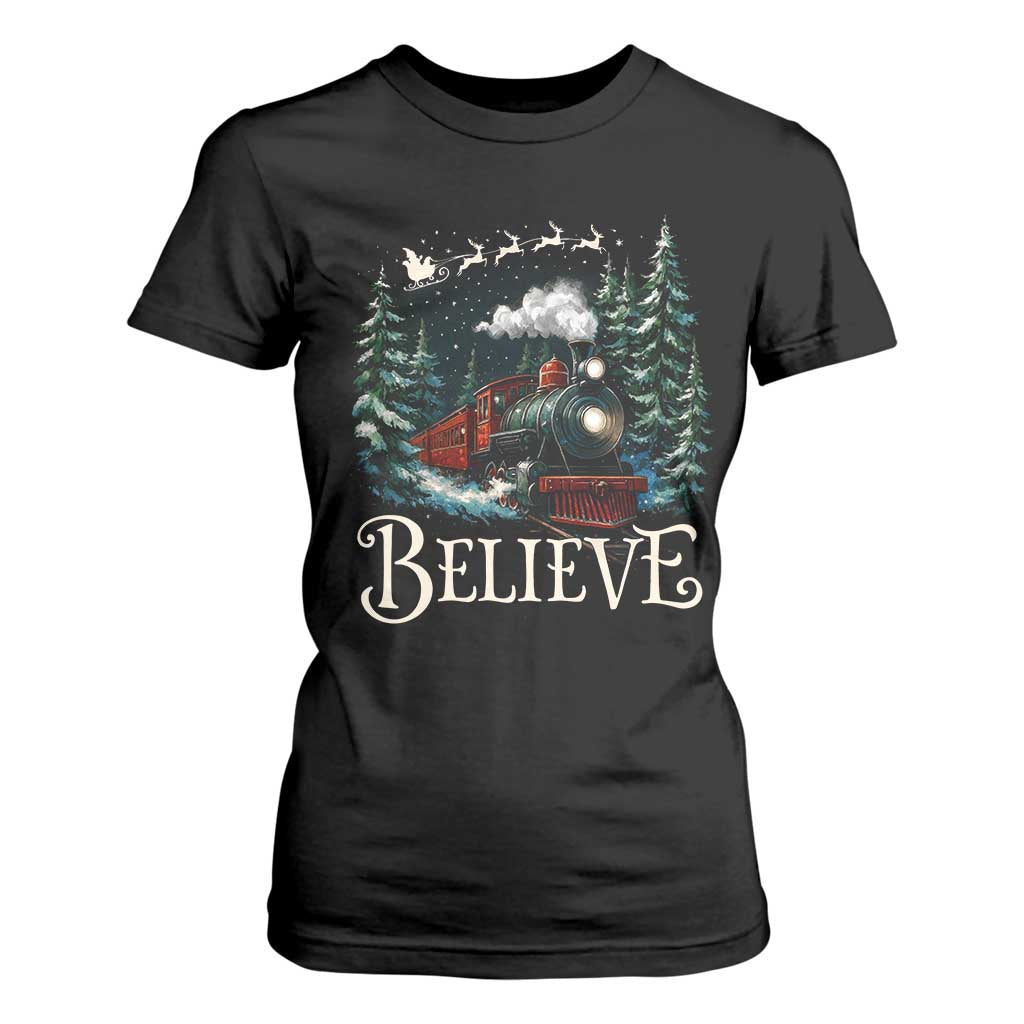 Polar Express T Shirt For Women Christmas Believe TS10 Black Print Your Wear