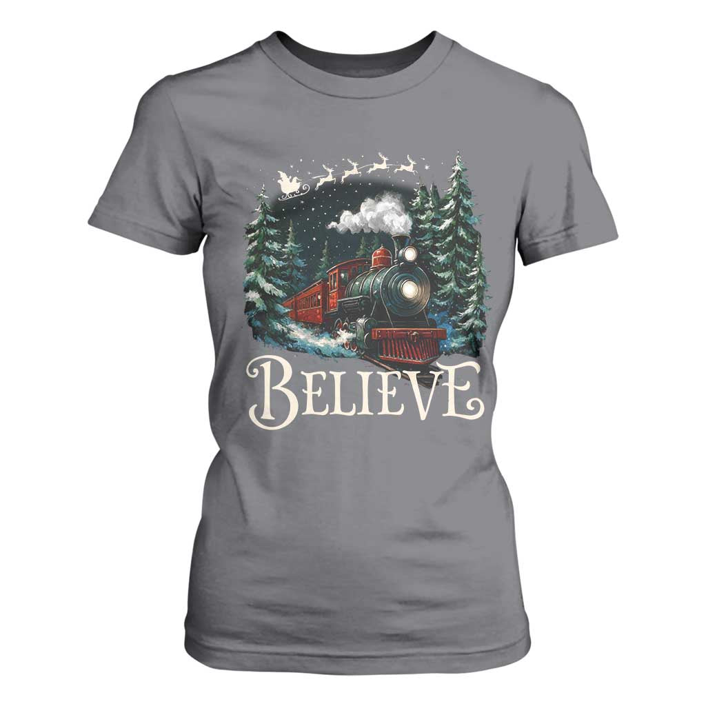Polar Express T Shirt For Women Christmas Believe TS10 Charcoal Print Your Wear