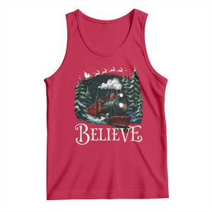 Polar Express Tank Top Christmas Believe TS10 Red Print Your Wear