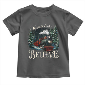 Polar Express Toddler T Shirt Christmas Believe TS10 Dark Heather Print Your Wear