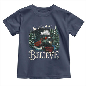 Polar Express Toddler T Shirt Christmas Believe TS10 Navy Print Your Wear