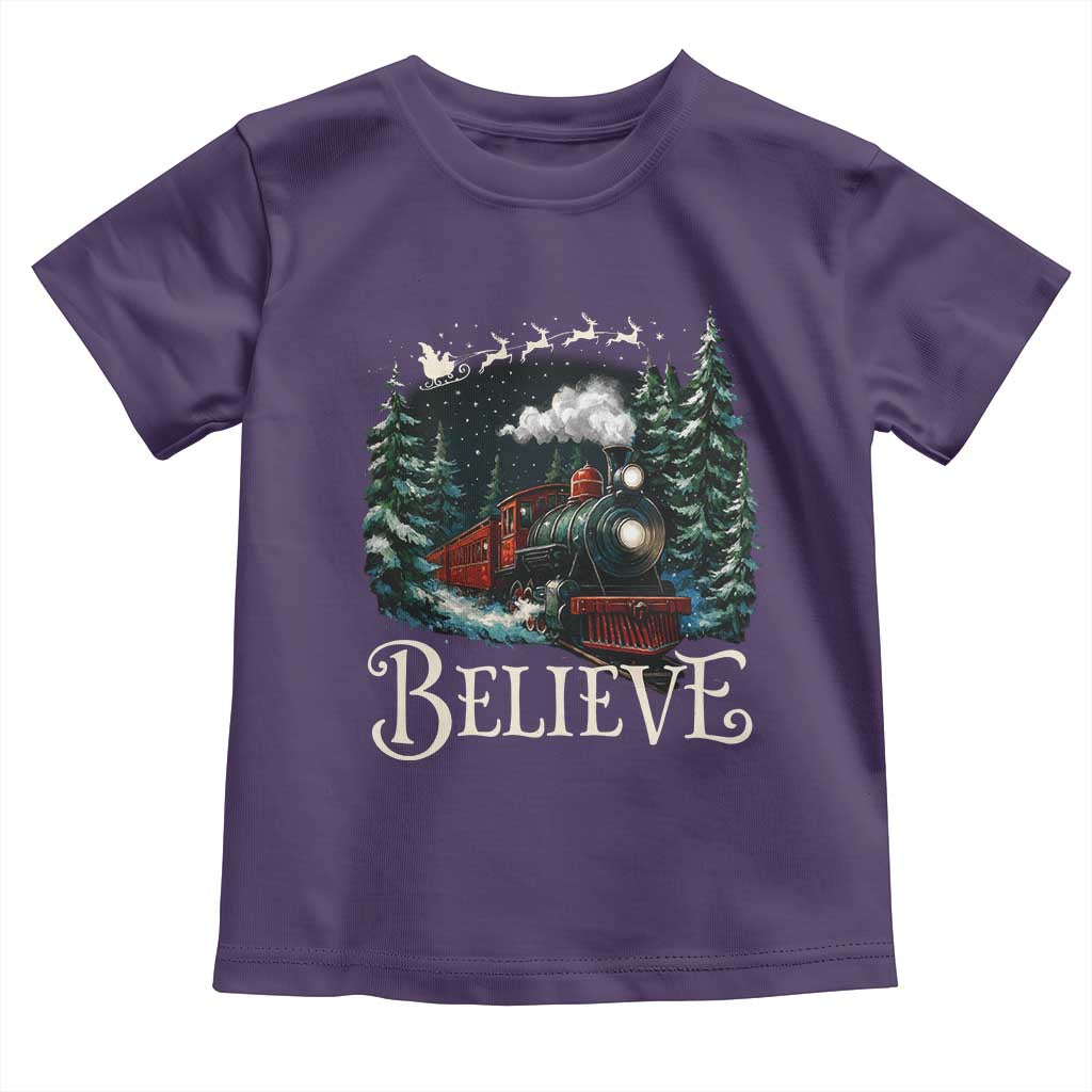 Polar Express Toddler T Shirt Christmas Believe TS10 Purple Print Your Wear