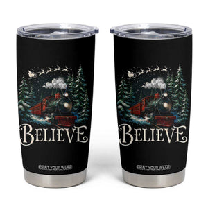 Polar Express Tumbler Cup Christmas Believe TS10 Black Print Your Wear