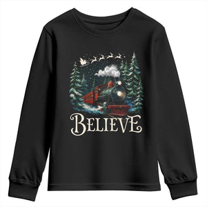 Polar Express Youth Sweatshirt Christmas Believe TS10 Black Print Your Wear