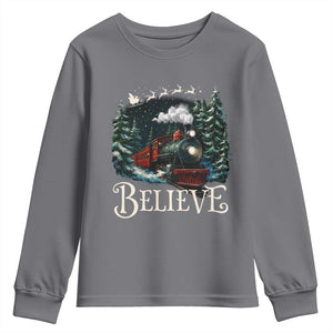 Polar Express Youth Sweatshirt Christmas Believe TS10 Charcoal Print Your Wear