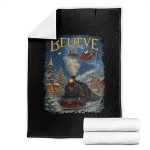 Polar Express Throw Blanket Retro Vintage Christmas Believe TS10 Black Print Your Wear