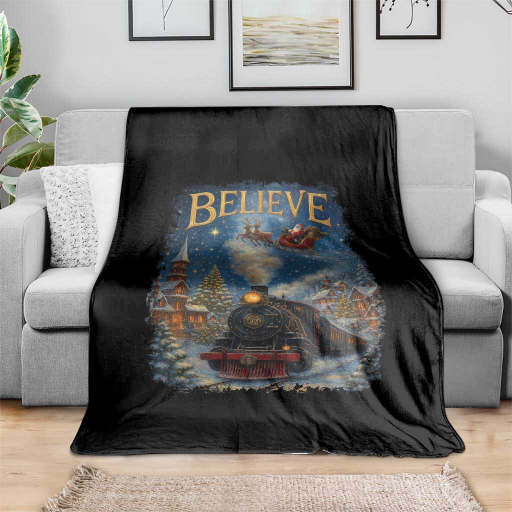 Polar Express Throw Blanket Retro Vintage Christmas Believe TS10 Print Your Wear