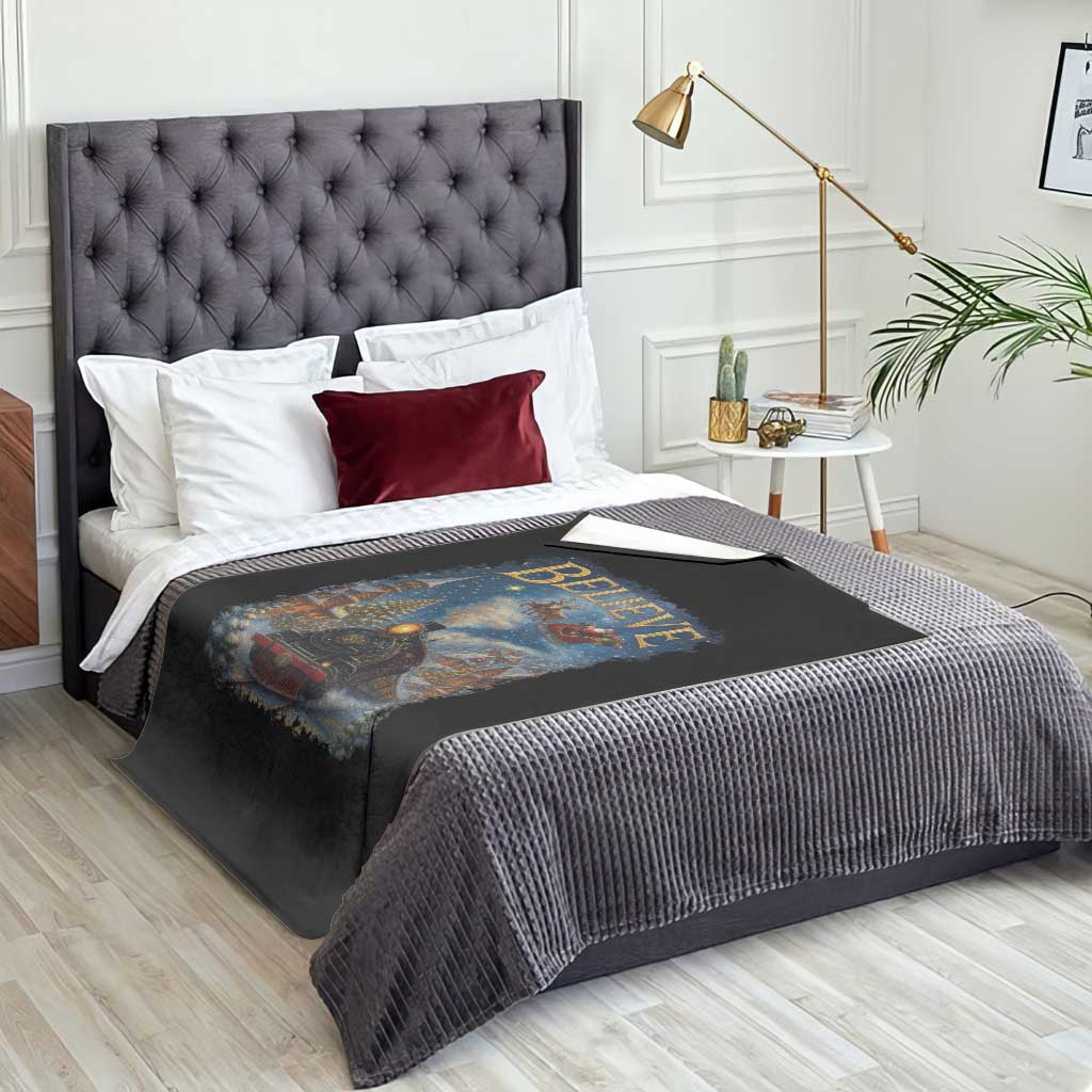 Polar Express Throw Blanket Retro Vintage Christmas Believe TS10 Print Your Wear