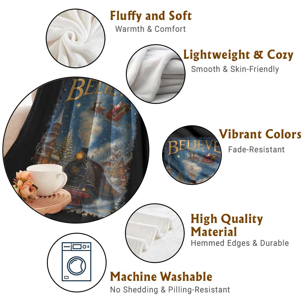 Polar Express Throw Blanket Retro Vintage Christmas Believe TS10 Print Your Wear