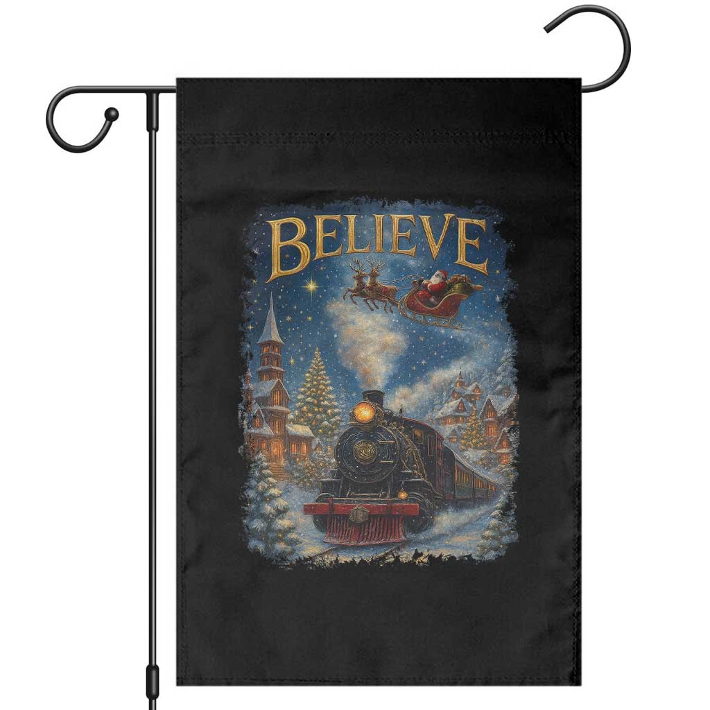 Polar Express Garden Flag Retro Vintage Christmas Believe TS10 Black Print Your Wear