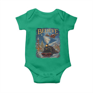 Polar Express Baby Onesie Retro Vintage Christmas Believe TS10 Irish Green Print Your Wear