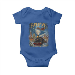 Polar Express Baby Onesie Retro Vintage Christmas Believe TS10 Royal Blue Print Your Wear