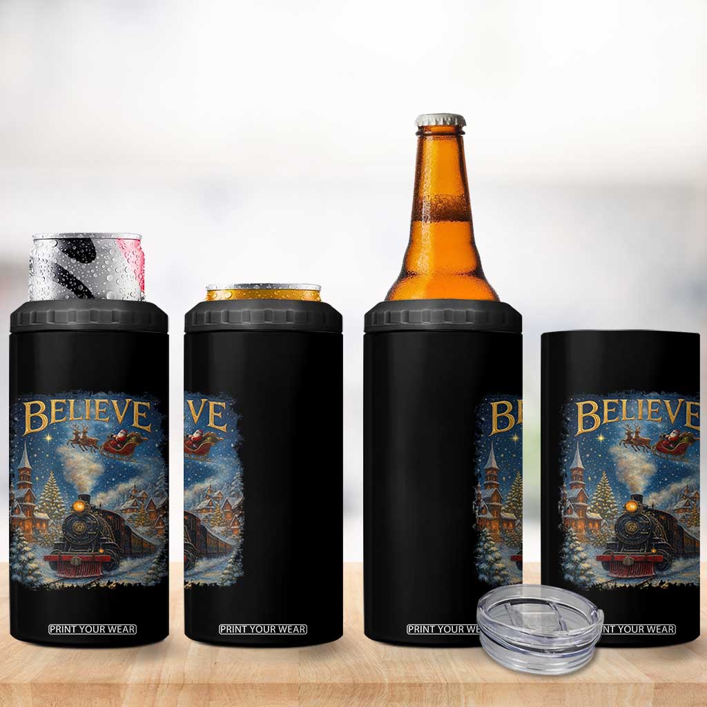 Polar Express 4 in 1 Can Cooler Tumbler Retro Vintage Christmas Believe TS10 Print Your Wear