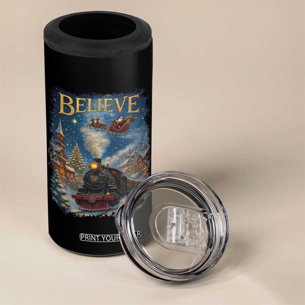 Polar Express 4 in 1 Can Cooler Tumbler Retro Vintage Christmas Believe TS10 Print Your Wear