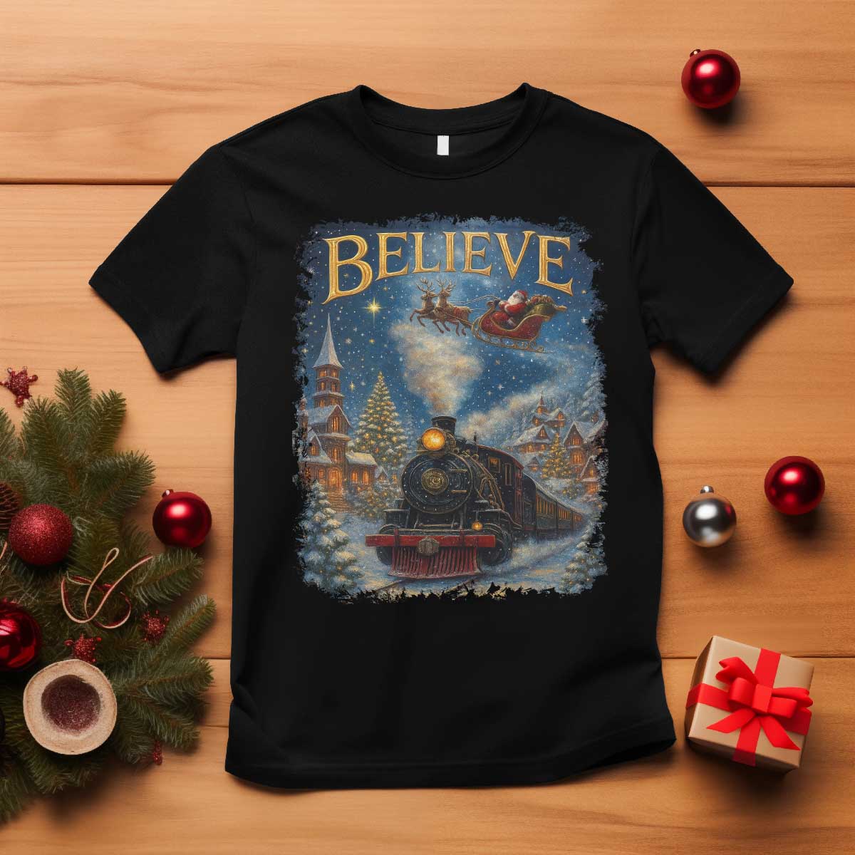 Polar Express T Shirt Retro Vintage Christmas Believe TS10 Black Print Your Wear