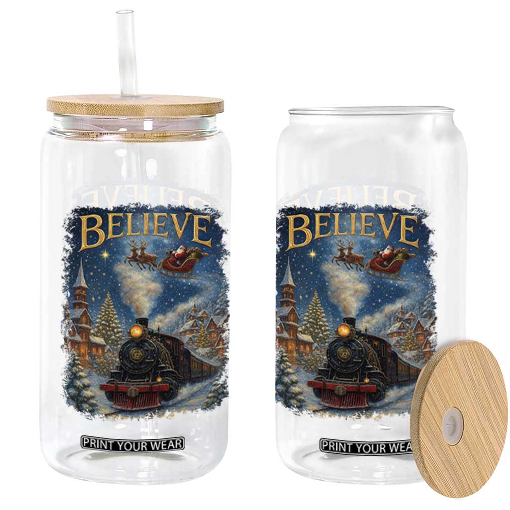 Polar Express Glass Can Retro Vintage Christmas Believe TS10 Print Your Wear