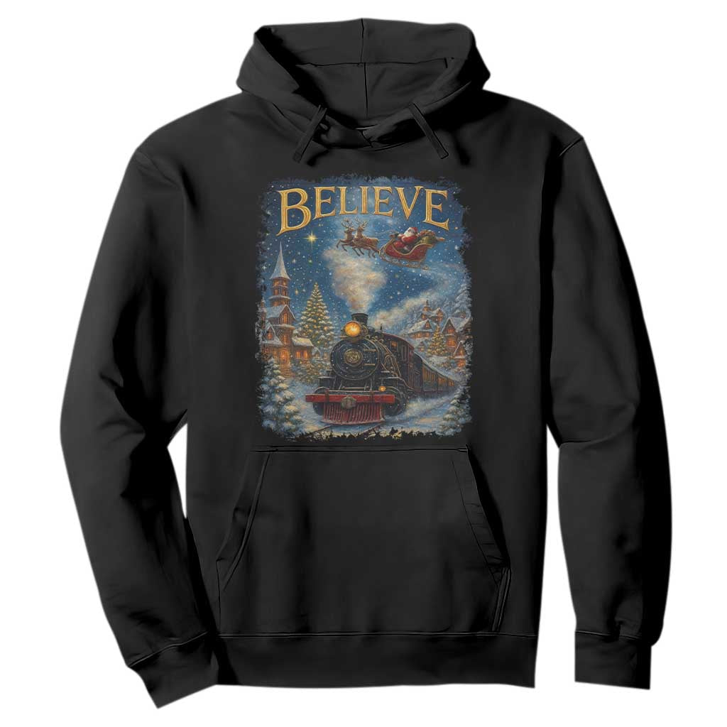 Polar Express Hoodie Retro Vintage Christmas Believe TS10 Black Print Your Wear