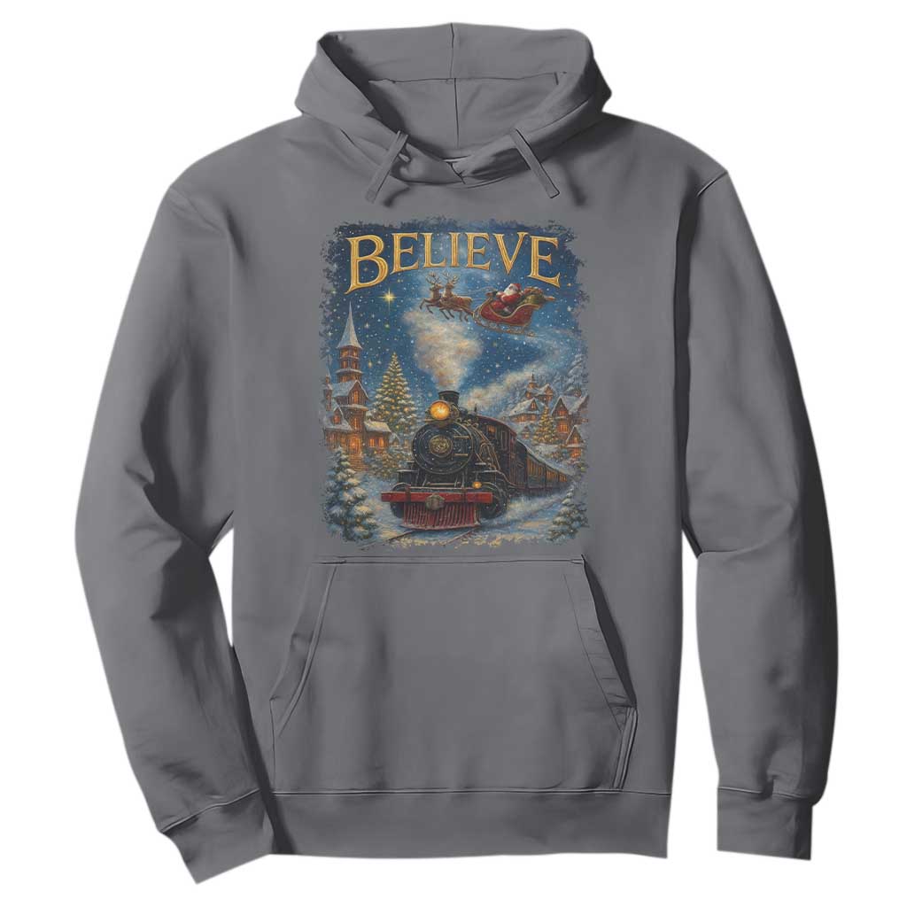 Polar Express Hoodie Retro Vintage Christmas Believe TS10 Charcoal Print Your Wear