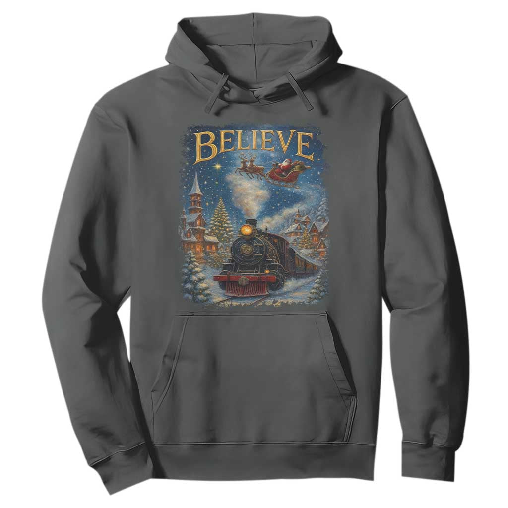 Polar Express Hoodie Retro Vintage Christmas Believe TS10 Dark Heather Print Your Wear