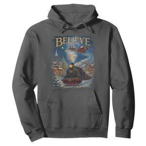 Polar Express Hoodie Retro Vintage Christmas Believe TS10 Dark Heather Print Your Wear