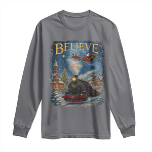 Polar Express Long Sleeve Shirt Retro Vintage Christmas Believe TS10 Charcoal Print Your Wear