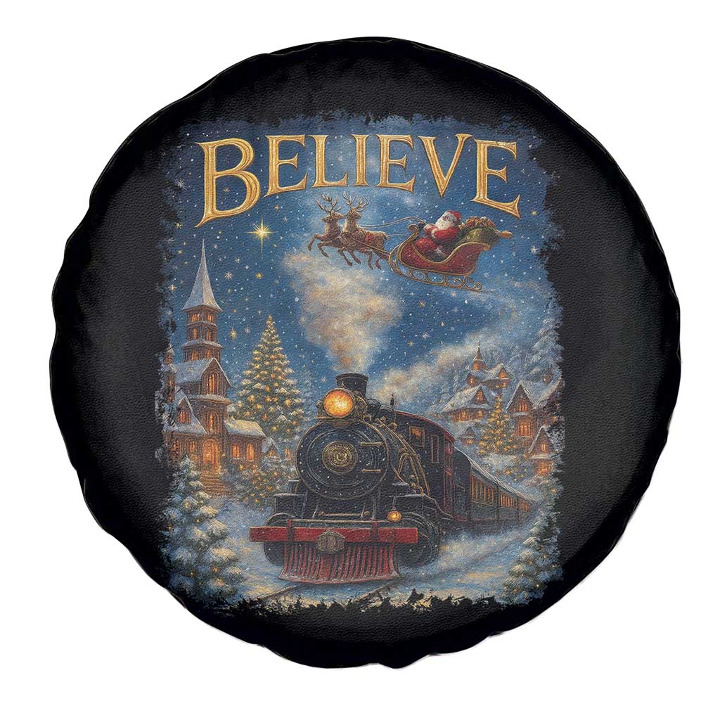Polar Express Spare Tire Cover Retro Vintage Christmas Believe TS10 Print Your Wear
