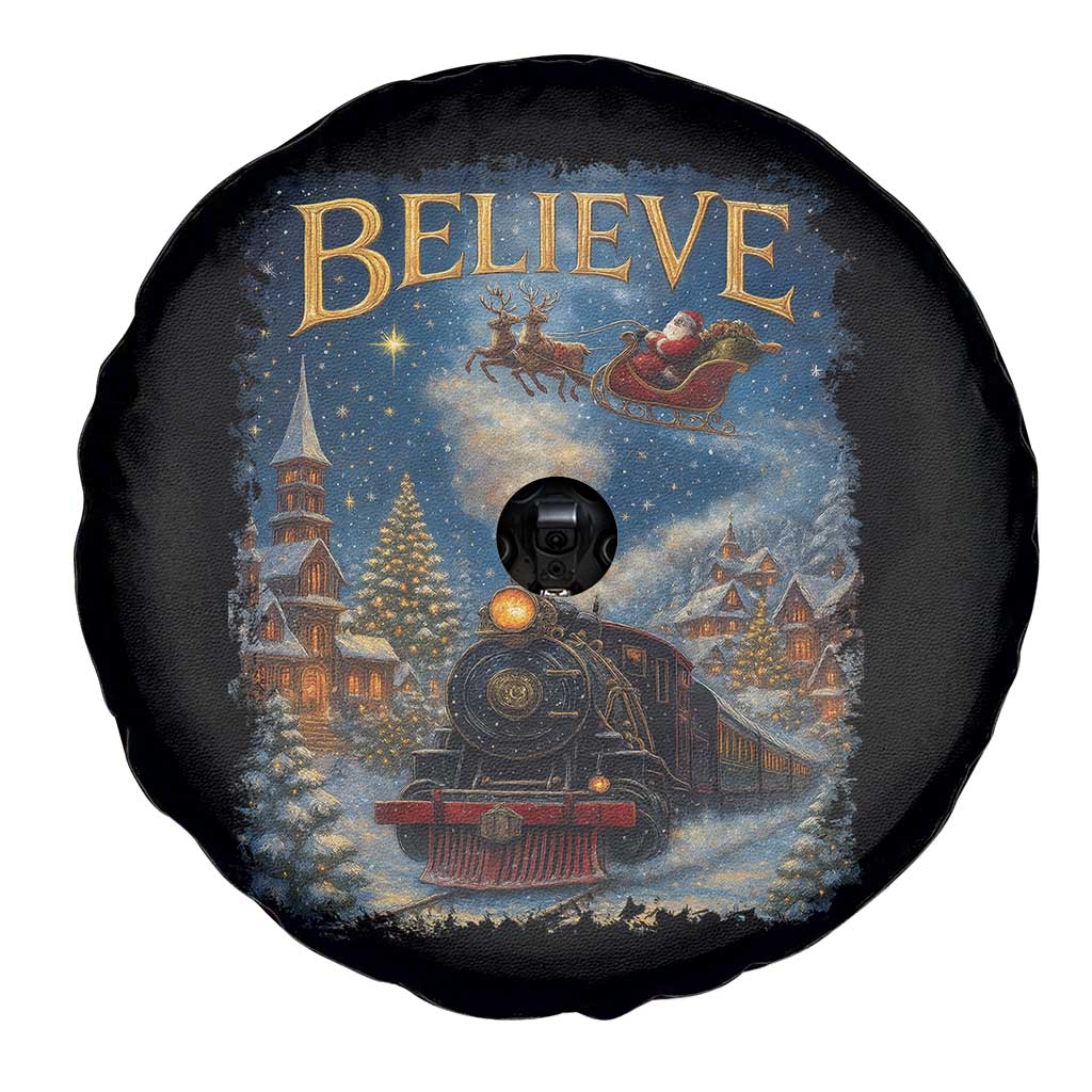 Polar Express Spare Tire Cover Retro Vintage Christmas Believe TS10 Print Your Wear