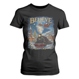 Polar Express T Shirt For Women Retro Vintage Christmas Believe TS10 Black Print Your Wear