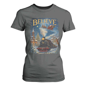 Polar Express T Shirt For Women Retro Vintage Christmas Believe TS10 Dark Heather Print Your Wear