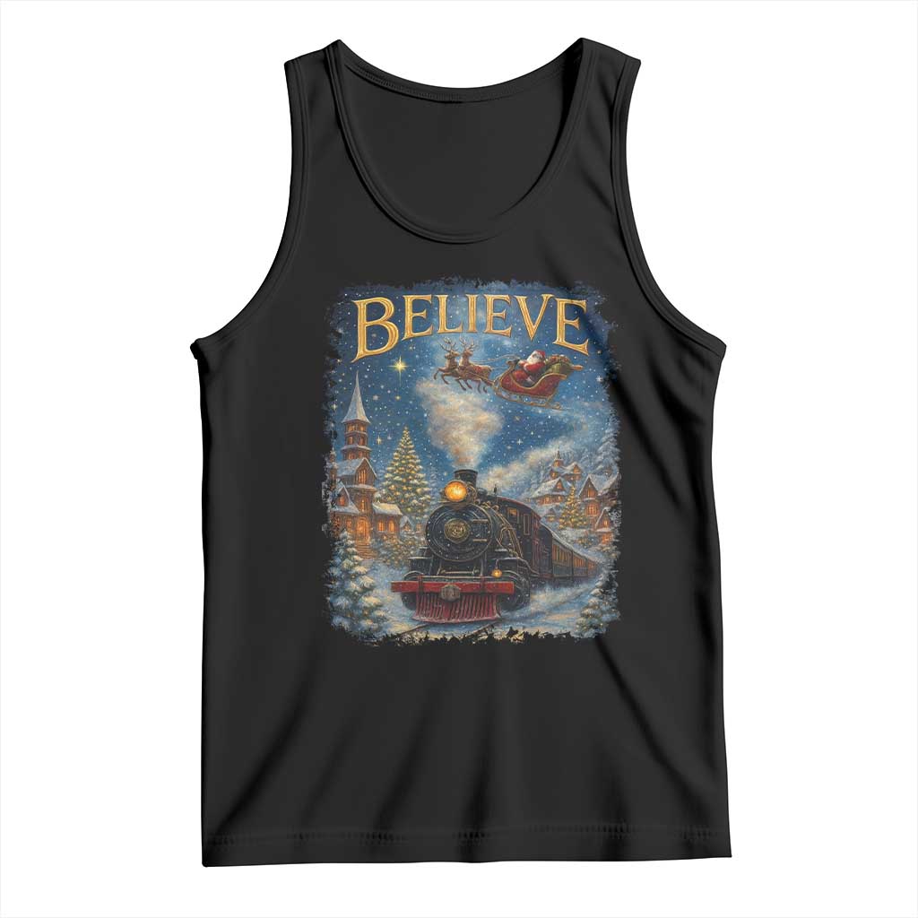 Polar Express Tank Top Retro Vintage Christmas Believe TS10 Black Print Your Wear
