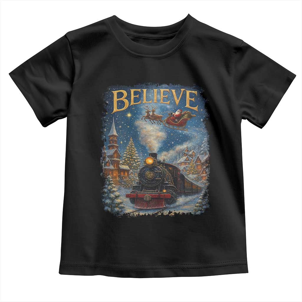Polar Express Toddler T Shirt Retro Vintage Christmas Believe TS10 Black Print Your Wear