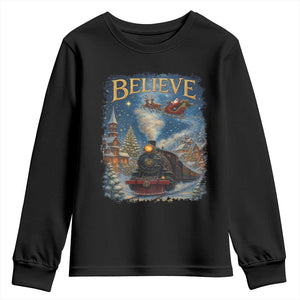 Polar Express Youth Sweatshirt Retro Vintage Christmas Believe TS10 Black Print Your Wear
