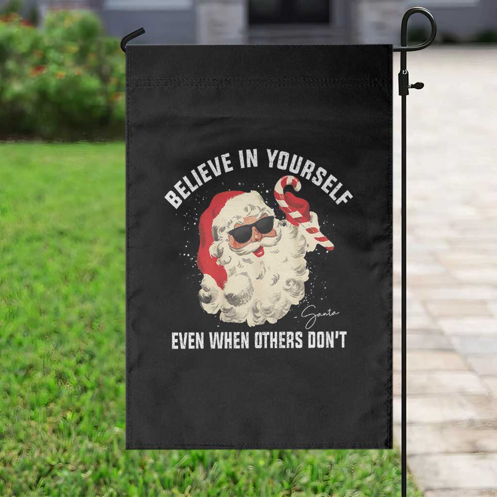 Vintage Christmas Santa Claus Face Garden Flag Retro Believe In Yourself Funny Motivational TS10 Print Your Wear