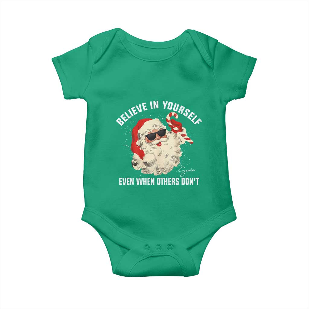 Vintage Christmas Santa Claus Face Baby Onesie Retro Believe In Yourself Funny Motivational TS10 Irish Green Print Your Wear