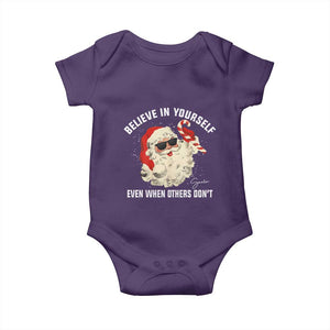 Vintage Christmas Santa Claus Face Baby Onesie Retro Believe In Yourself Funny Motivational TS10 Purple Print Your Wear