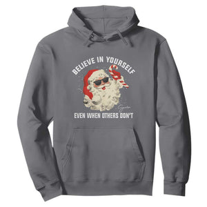 Vintage Christmas Santa Claus Face Hoodie Retro Believe In Yourself Funny Motivational TS10 Charcoal Print Your Wear