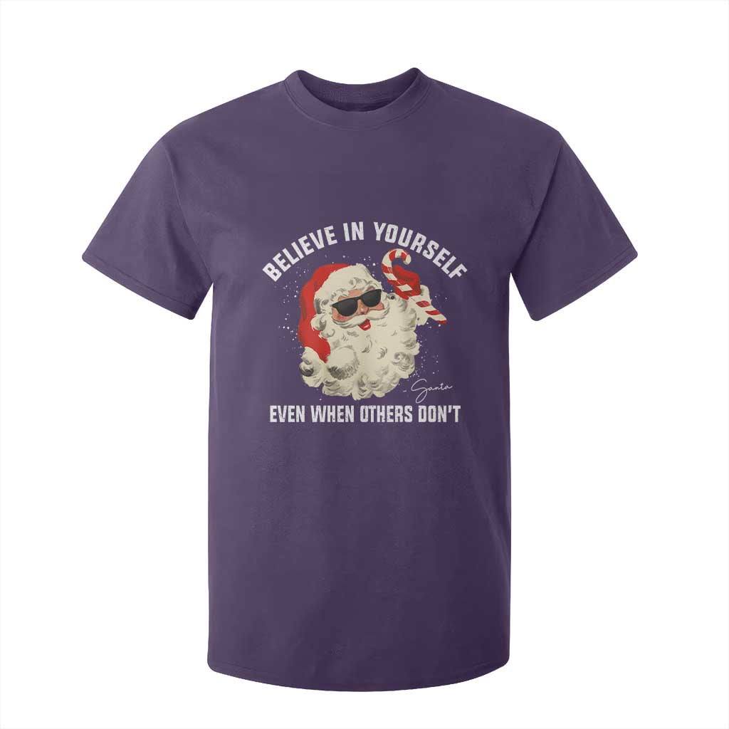 Vintage Christmas Santa Claus Face T Shirt For Kid Retro Believe In Yourself Funny Motivational TS10 Purple Print Your Wear