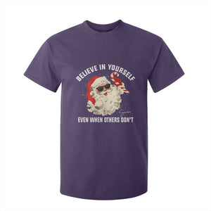 Vintage Christmas Santa Claus Face T Shirt For Kid Retro Believe In Yourself Funny Motivational TS10 Purple Print Your Wear