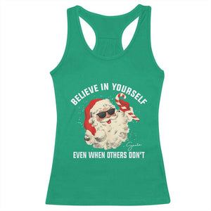 Vintage Christmas Santa Claus Face Racerback Tank Top Retro Believe In Yourself Funny Motivational TS10 Irish Green Print Your Wear