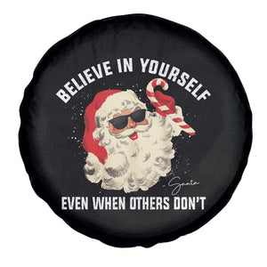 Vintage Christmas Santa Claus Face Spare Tire Cover Retro Believe In Yourself Funny Motivational TS10 Print Your Wear