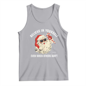 Vintage Christmas Santa Claus Face Tank Top Retro Believe In Yourself Funny Motivational TS10 Athletic Heather Print Your Wear