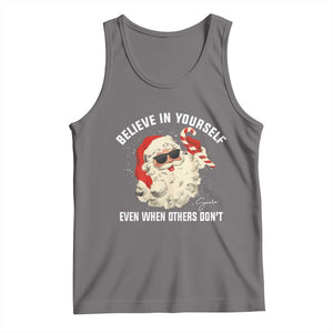 Vintage Christmas Santa Claus Face Tank Top Retro Believe In Yourself Funny Motivational TS10 Deep Heather Print Your Wear
