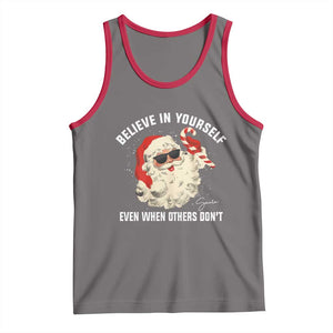 Vintage Christmas Santa Claus Face Tank Top Retro Believe In Yourself Funny Motivational TS10 Deep Heather Red Print Your Wear