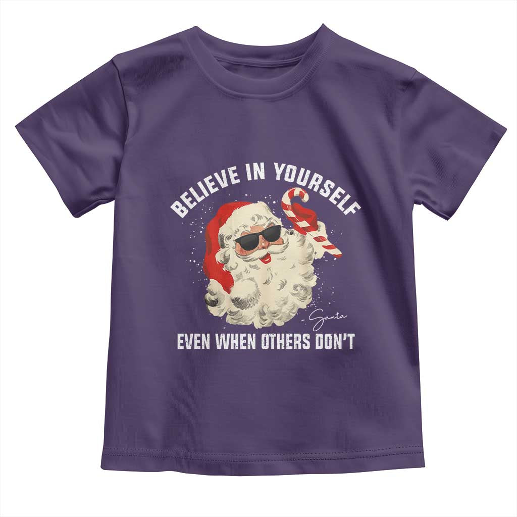 Vintage Christmas Santa Claus Face Toddler T Shirt Retro Believe In Yourself Funny Motivational TS10 Purple Print Your Wear