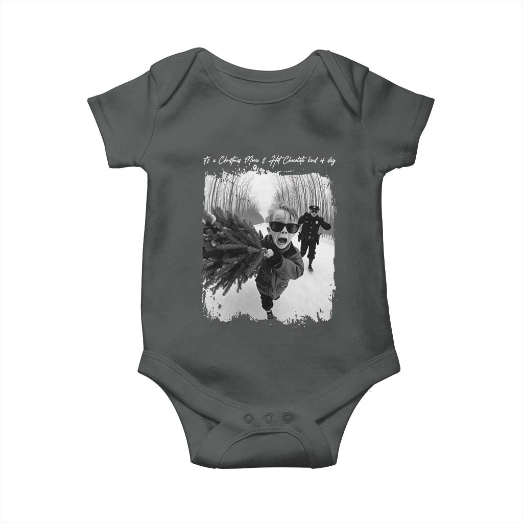 Funny Christmas Movie Baby Onesie Funny Kevin Home Xmas Meme Alone TS10 Dark Heather Print Your Wear