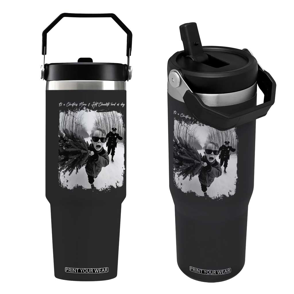 Funny Christmas Movie Flip Straw Tumbler Funny Kevin Home Xmas Meme Alone TS10 One Size: 30 oz Black Print Your Wear