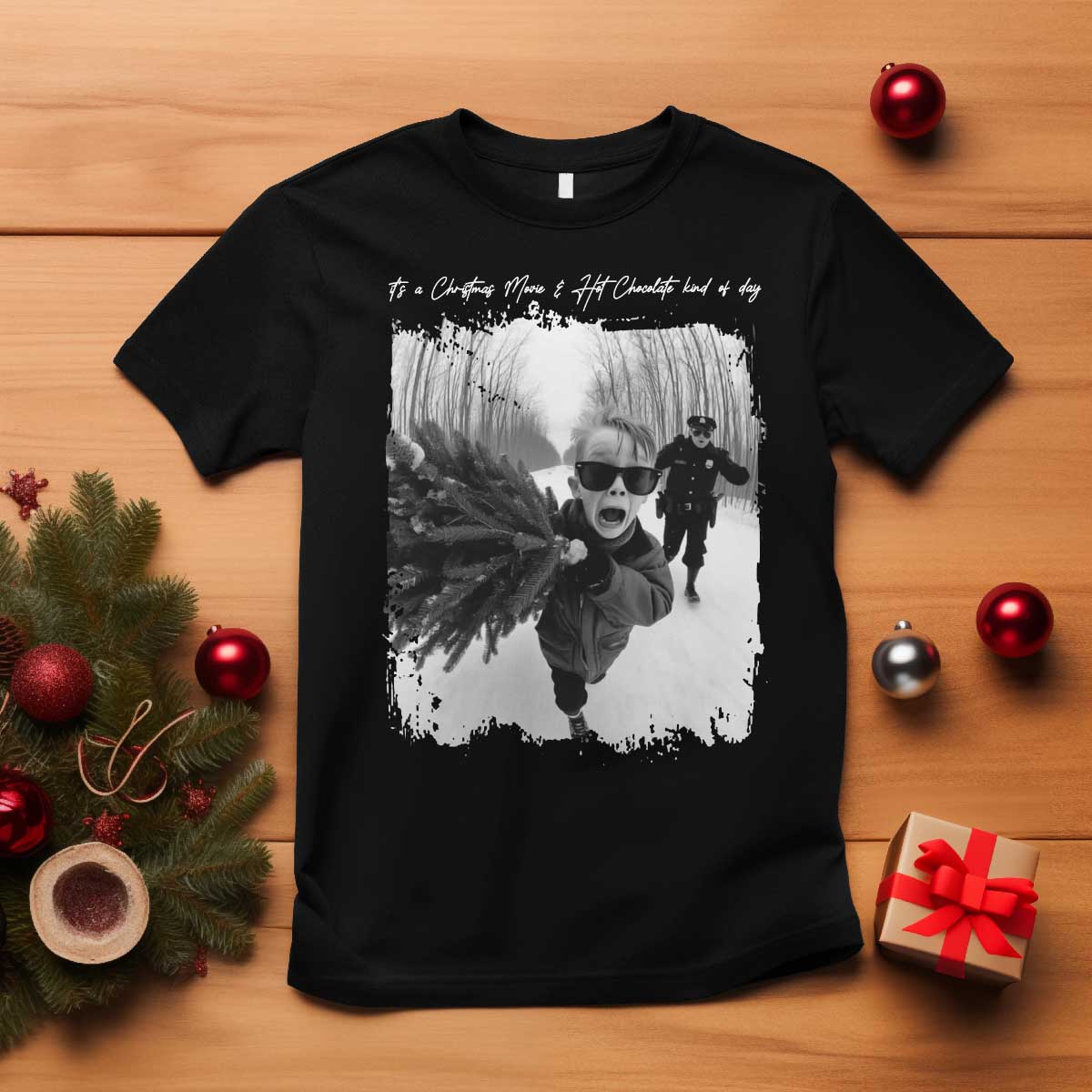 Funny Christmas Movie T Shirt Funny Kevin Home Xmas Meme Alone TS10 Black Print Your Wear